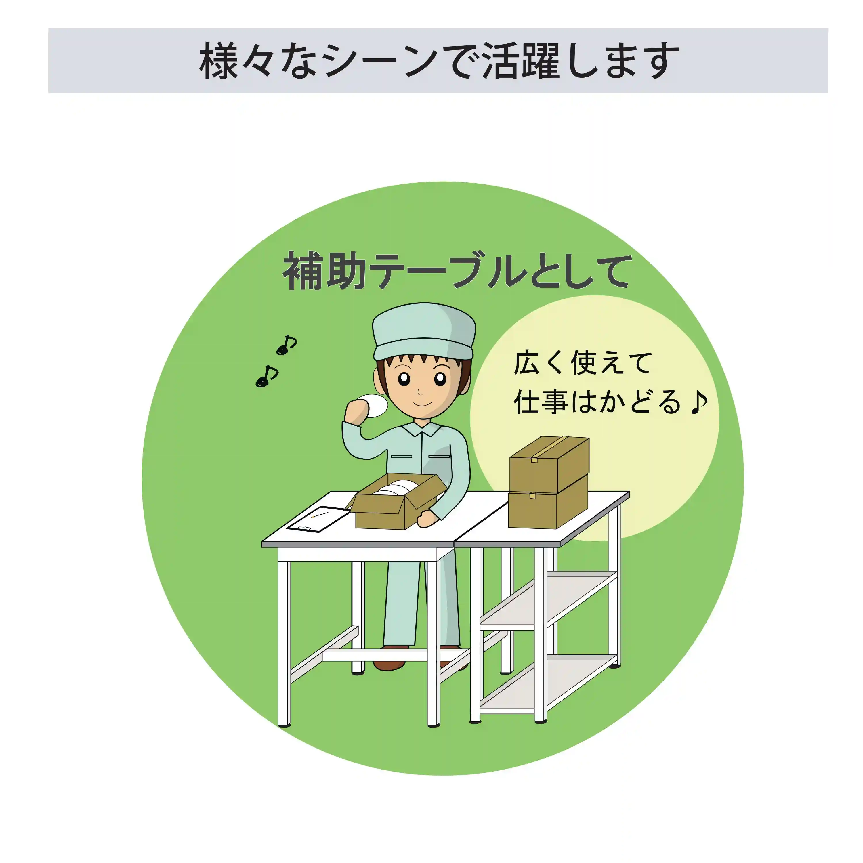 天板付き150ワゴン固定式 低圧メラミン天板仕様 H738㎜